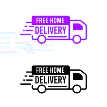 Free shipping logo and trust badge icon. Free Home Delivery badges, icon and logo vector