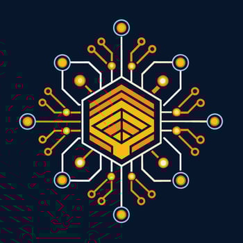 A minimalist design featuring a hexagonal structure with a unique circuit pattern, Minimalistic design incorporating a circuit pattern, minimalist simple modern logo design vector