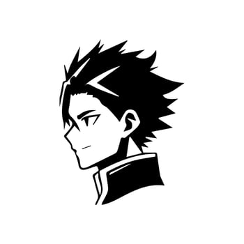 Man silhouette profile picture anime style vector