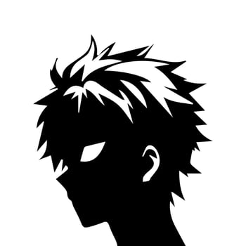 Man silhouette profile picture anime style vector