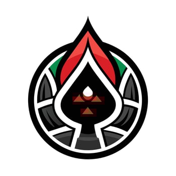 A minimalist and modern design featuring a black and red ace playing card logo, simple poker logo design, minimalist simple modern logo design vector