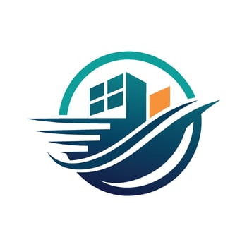 A minimalist logo design for a real estate company, featuring clean lines and shapes in a simple yet sophisticated style, Using clean lines and shapes to create a simple logo representing shipping vector