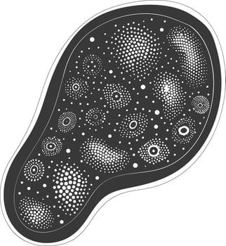 Silhouette amoeba animal black color only vector