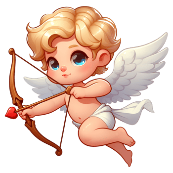 adorable cupid in cartoon style png