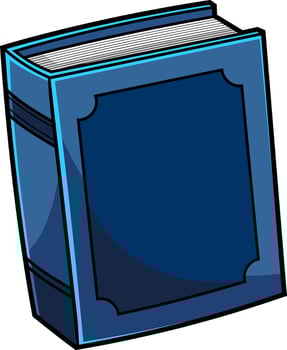 Cartoon Closed Book In Blue Cover vector