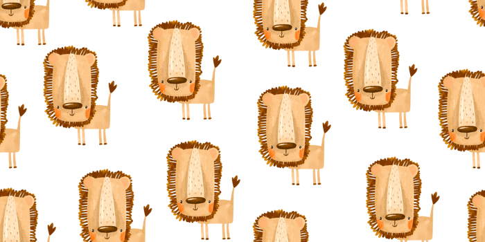 Seamless pattern with cute cartoon lion. Background for children Cute children funny illustration on isolated background png