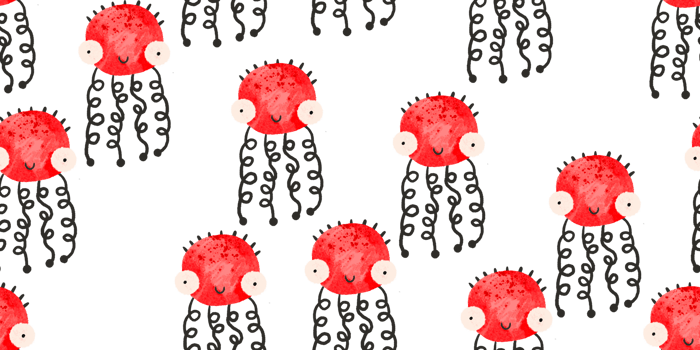 Seamless pattern with cartoon red monsters. Halloween background. Cartoon monster. Cute baby funny illustration on isolated background png