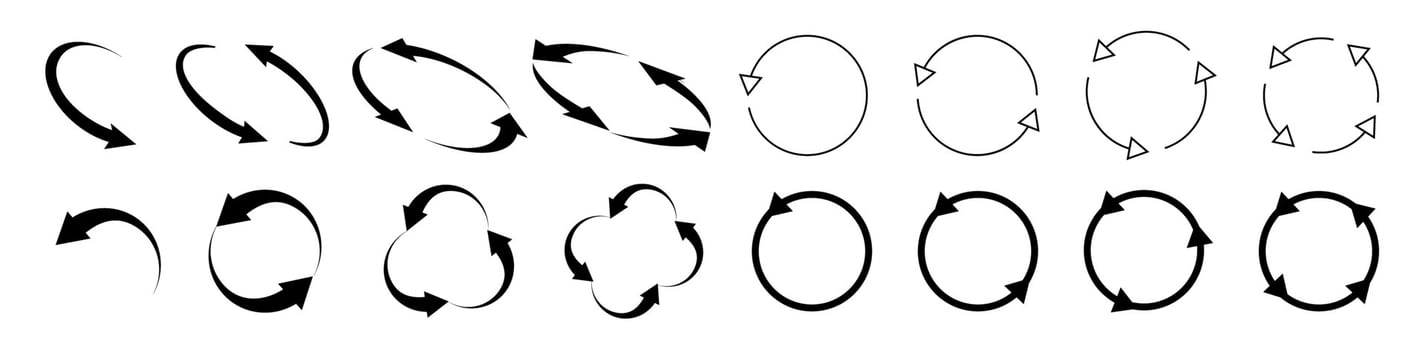 Circle arrow icon set. circular vector
