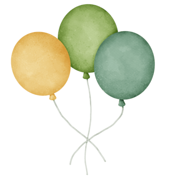 Balloons, cartoon ,watercolor png