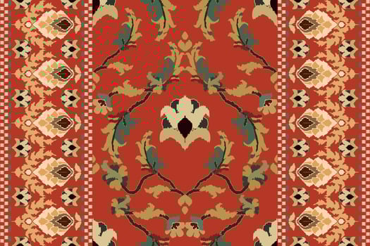 Ikat tribal Indian seamless pattern. Ethnic Aztec fabric carpet mandala ornament native boho chevron textile.Geometric African American oriental traditional illustrations. Embroidery style. vector