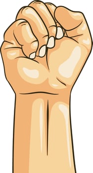 Raised Fist or Clenched Fist Gesture vector