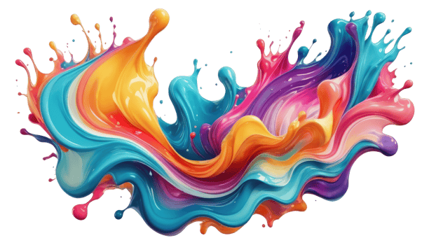 Abstract 3D fluid vibrant colorfull againts transparent background png