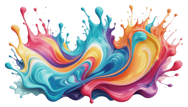 Abstract 3D fluid vibrant colorfull againts transparent background png