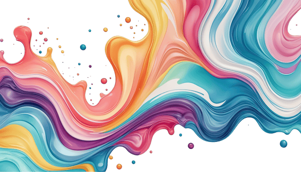 Abstract 3D fluid vibrant colorfull againts transparent background png