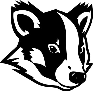 Badger - Black and White Isolated Icon - illustration vector