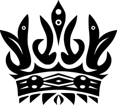Crown - Black and White Isolated Icon - illustration vector