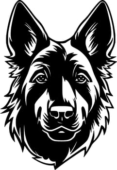 German Shepherd, Minimalist and Simple Silhouette - illustration vector