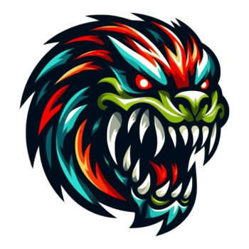 illustration of menacing monster head creature suitable for a logo esport gaming png