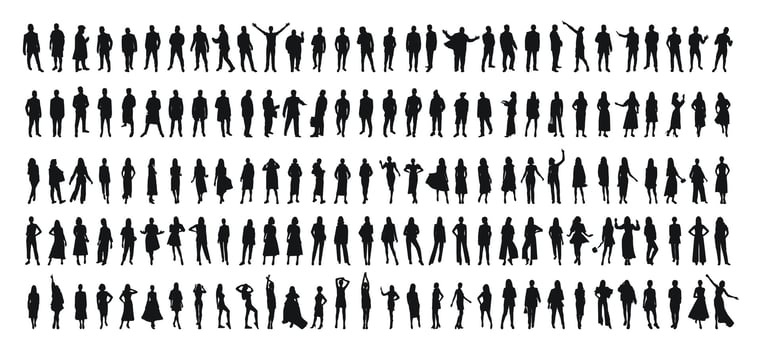 Group of people waiting in line vector