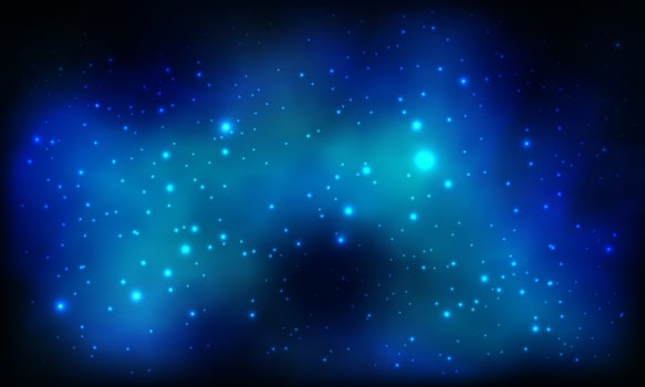 Space background realistic blue nebula shining stars cosmos stardust milky way galaxy infinite universe and starry night vector