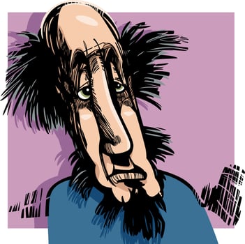 man ortrait caricature cartoon drawing illustration vector