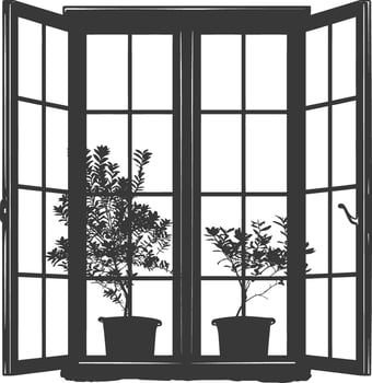 Silhouette aesthetic window black color only vector
