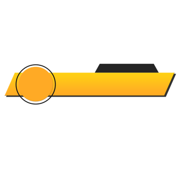 Yellow Lower third title frame label banner for social media tv news png