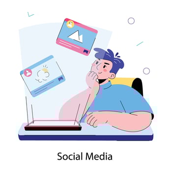 Trendy Social Media vector
