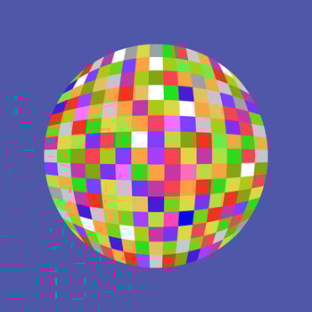 Abstract ball of multicolored squares vector