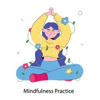 Trendy Mindfulness Practice vector
