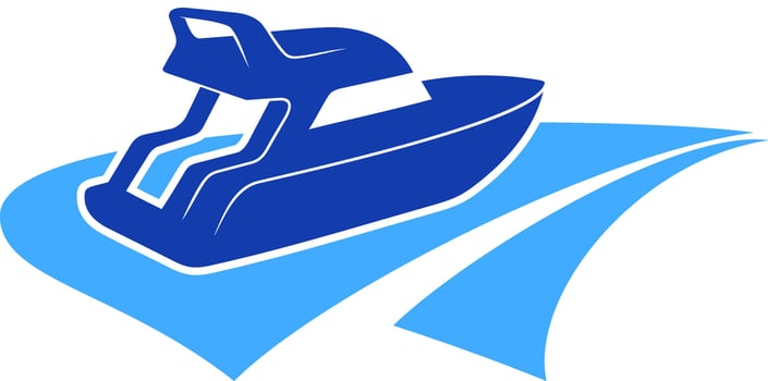 a small yacht illustration vector