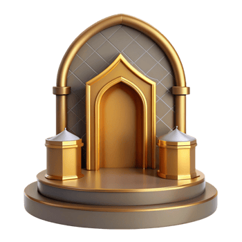 cute 3d of luxury islamic podium png