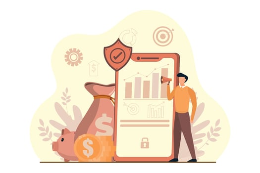 Finance Business Flat Illustration Design vector