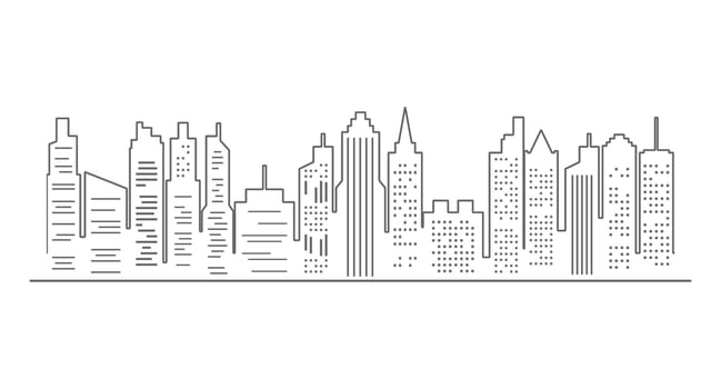 City or Cityscape Outline Illustration vector