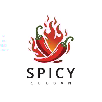 Hot Chili logo, Spicy Pepper logo designs template vector