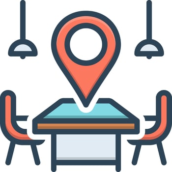 Color icon for meeting point vector