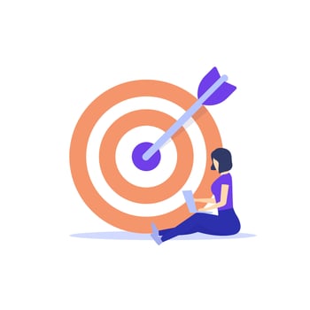 Personal goals and planning illustration with a woman vector