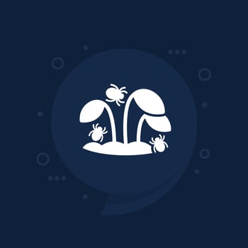 pests and a plant icon vector