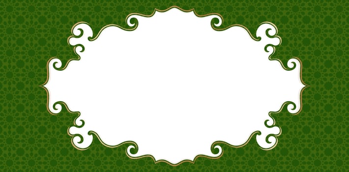 illustration Vintage swirl frame on a green patterns backgrounds for screen printing, paper craft printable designs, wedding invitation cover, stationery design material print paper vector