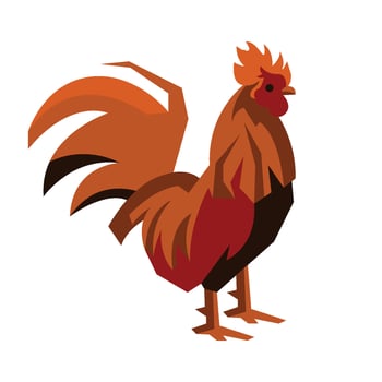 colorful rooster or chicken illustration vector