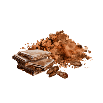 Watercolor illustration chocolate, cocoa ingredients. Chocolate pieces, hand drawing. png