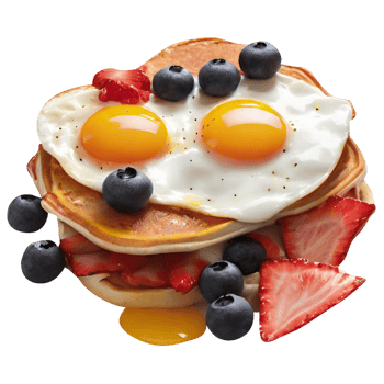 Plate with tasty breakfast png