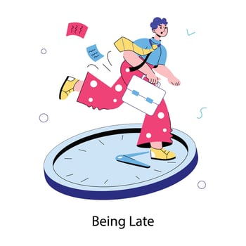 Trendy Being Late vector
