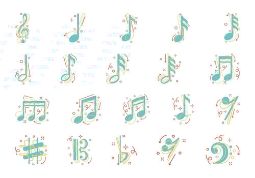 Music Note Icon Element Set vector