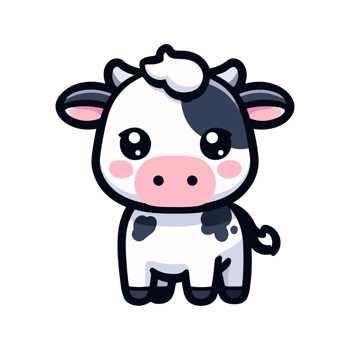 cute icon character cow png