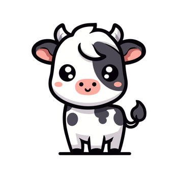 cute icon character cow png