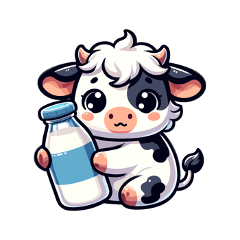 cute icon character cow and milk png