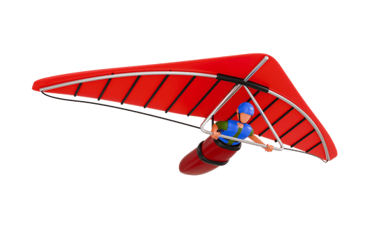 Hang Gliding 3D Illustration. Man Paragliding 3D Illustration png