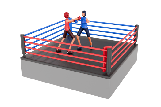 Boxing Sport 3D Illustration. Professional Boxing Match 3D Illustration png