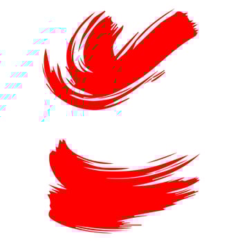 Red paint artistic dry brush stroke. Watercolor acrylic hand painted backdrop for print, web design and banners. vector